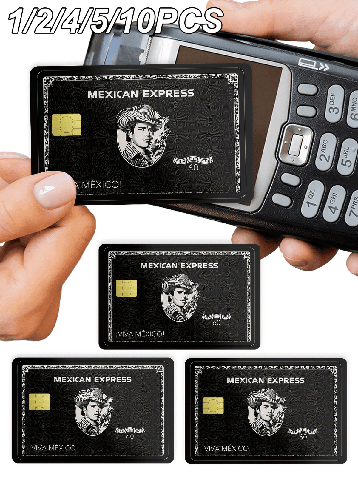 1/2/4/5/10pcs Mexican Cowboy Credit Card Sticker Protector, Mexican Express Long Live Party Birthday Gift, PVC Material Anti-Fingerprint Durable Scratch-Resistant Wear-Resistant, Suitable For Men, Wom