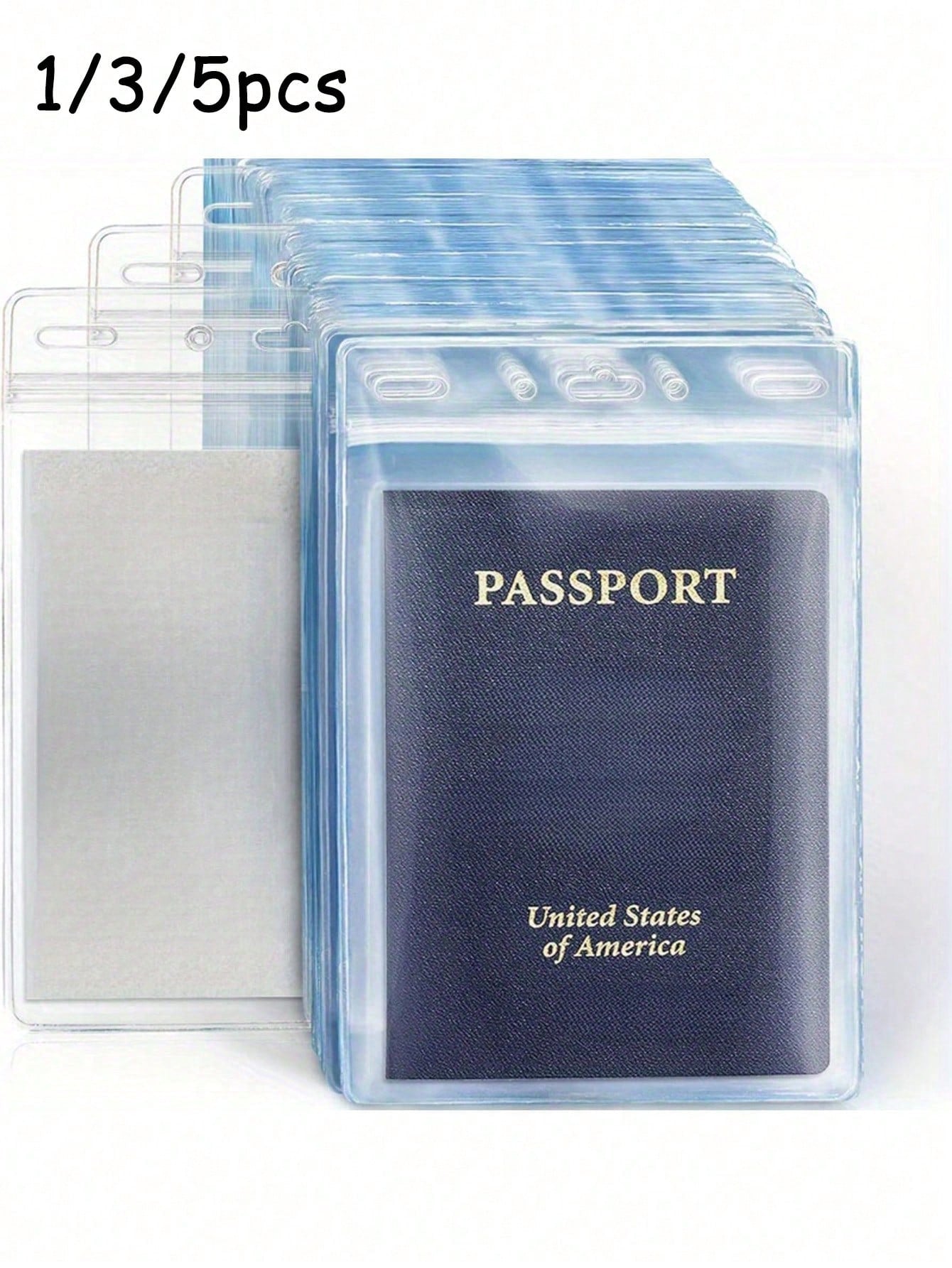 1/3/5/8/10/15pcs Extra Large Waterproof Passport Holder, Multifunctional Transparent Passport Card Storage Bag, Essential Travel Companion For Vacation