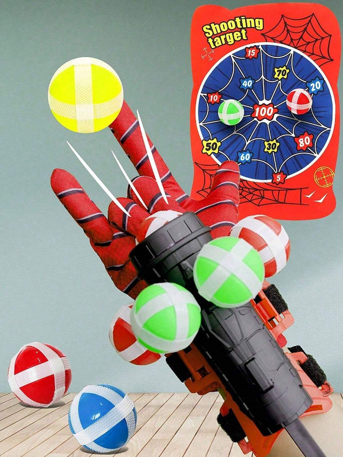 1 Set Spider Web Shooter Toy For Boys, Includes Sticky Balls And Targets, Great For Role Play And Holiday Gifts