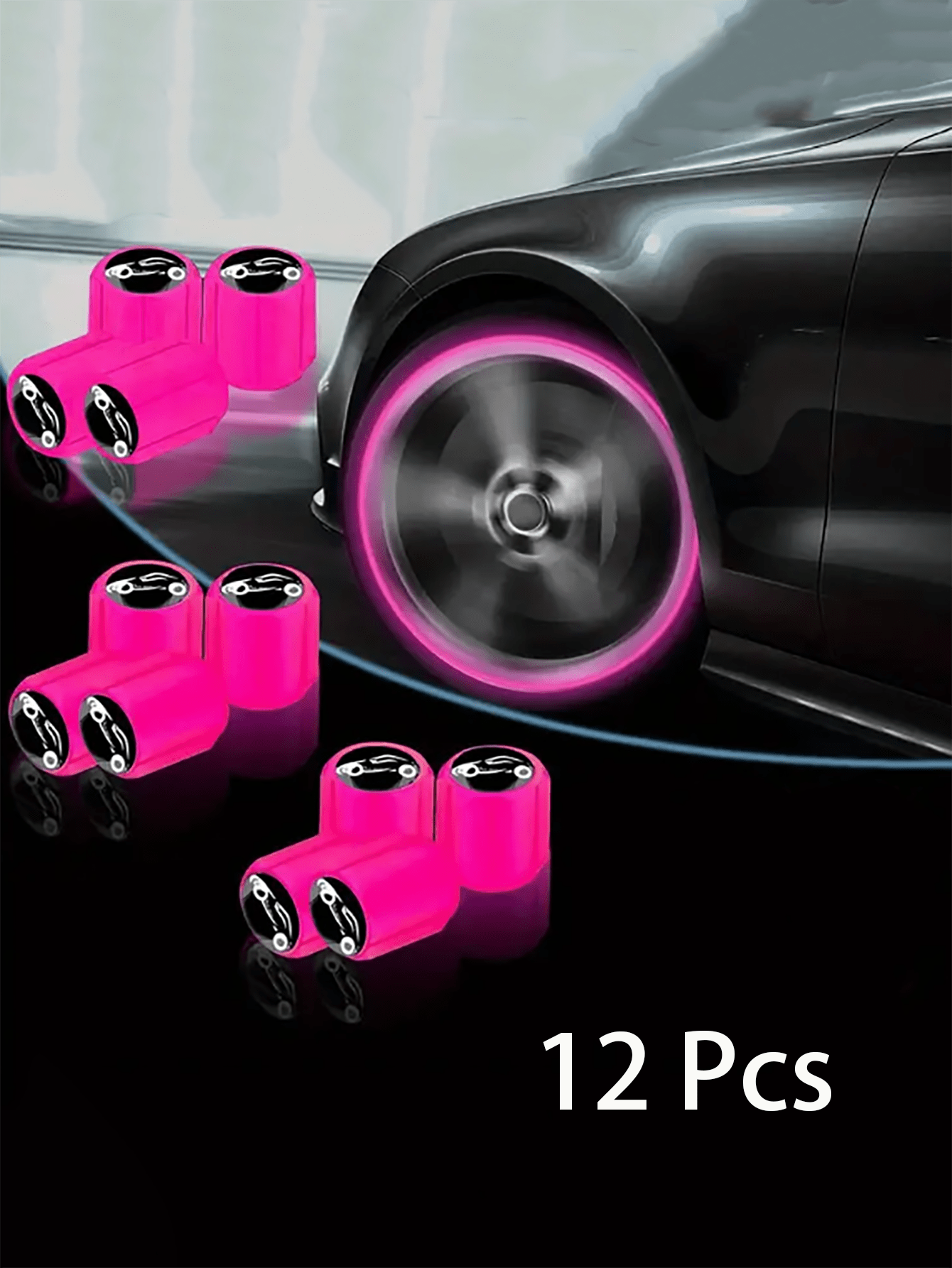 12/8pcs Luminous Tire Valve Stem Caps- Light Up Your Ride With These Unique Car Accessories!