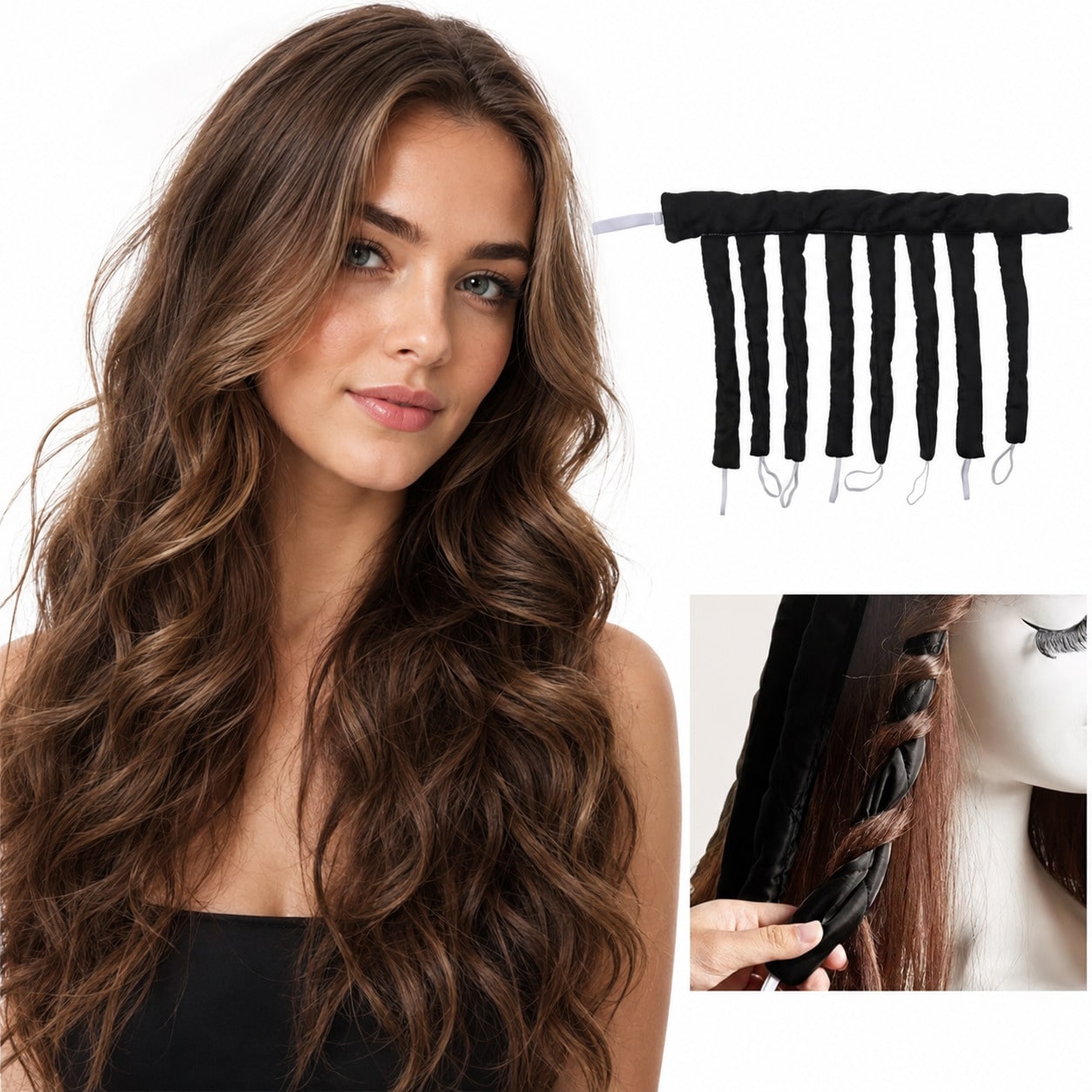 1pc 8-Tooth Heatless Hair Curler, Soft Wave Hair Band, Salon, Beauty Parlor And Travel Essential Hair Styling Tool And Accessories; Back To School, Travel And Vacation Essential; Women's Hair Accessor