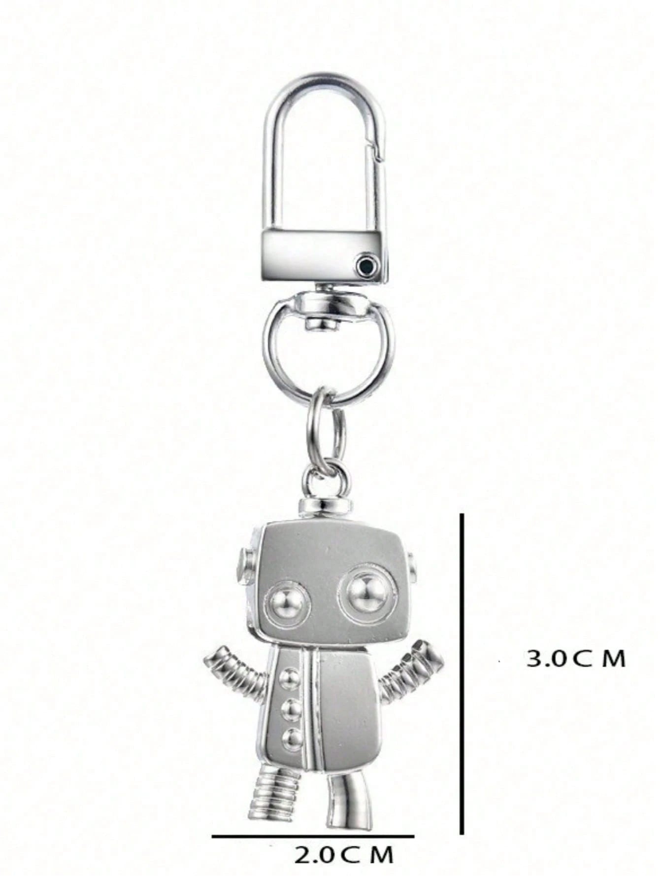 1pc Classic Robot Keychain, Minimalist Silver-Tone Alloy Keyring, Retro Simulation Model Pendant, Bag Charm, Suitable For Women's Daily Use