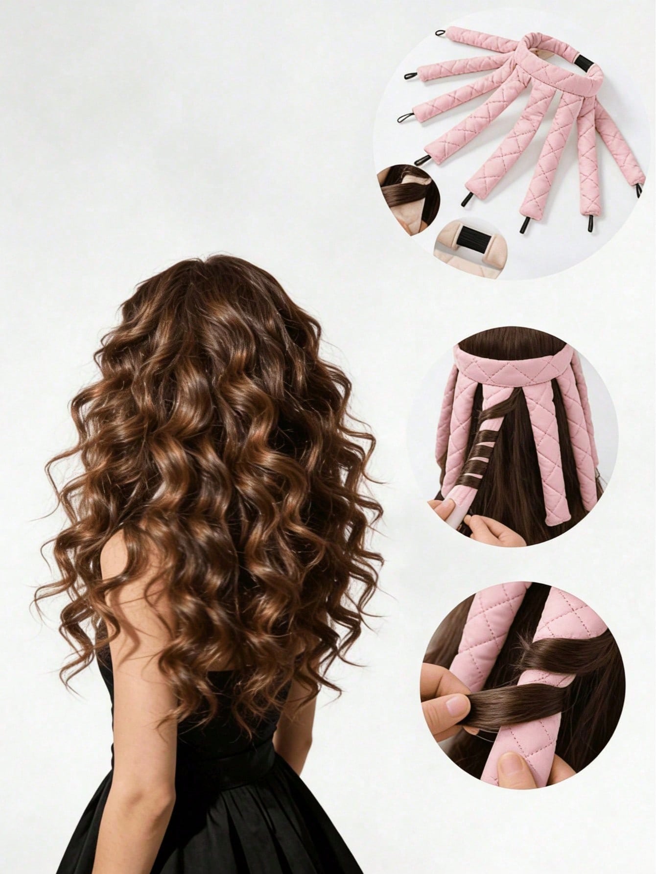 1pc Heatless Curling Iron, Headband Curling Iron And Hot Curling Iron, Hair Styling Tool Set, Heatless Curling Tool, Convenient Hair Care Tool, Sponge Curling Iron, Sleep Hair Care Tool, Women's Foam
