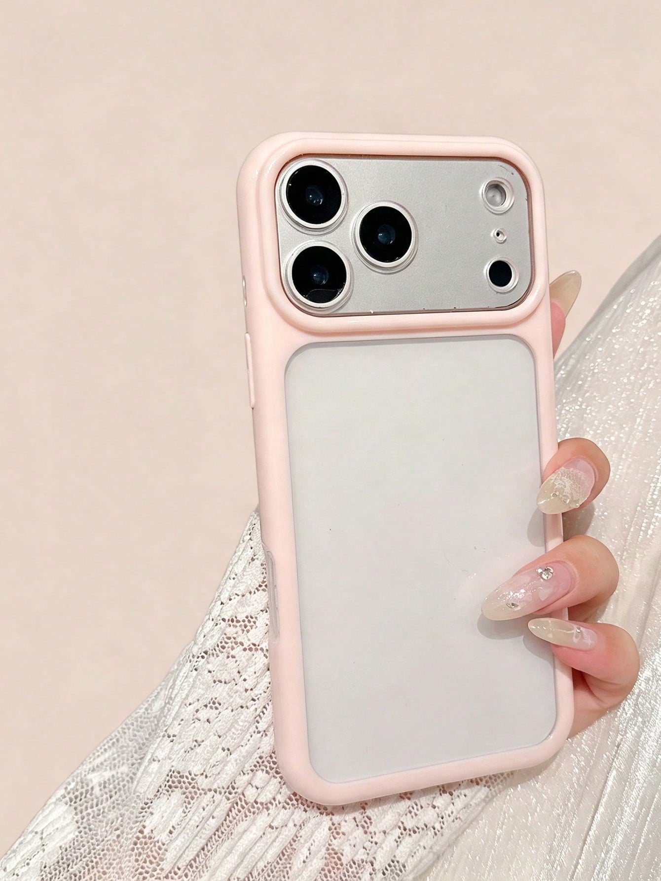 1pc Minimalist Candy Color Transparent Anti-Drop Phone Case For IPhone 17 Pro Max/ 16/ 15/ 14/ 13, Women