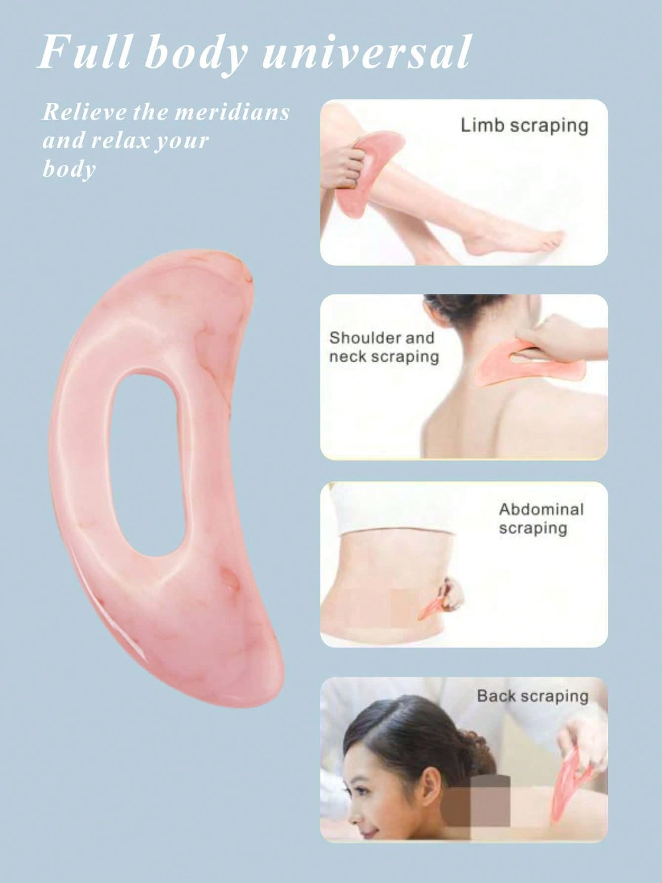 1pc Resin Neck Scraping Gua Sha Massage Board With Scraper, For Abdomen, Back, Limbs, Meridian, Full Body SPA Beauty Tool, ABS Scraping Gua Sha Board For Back And Face, Manual Reusable To Relax Muscle
