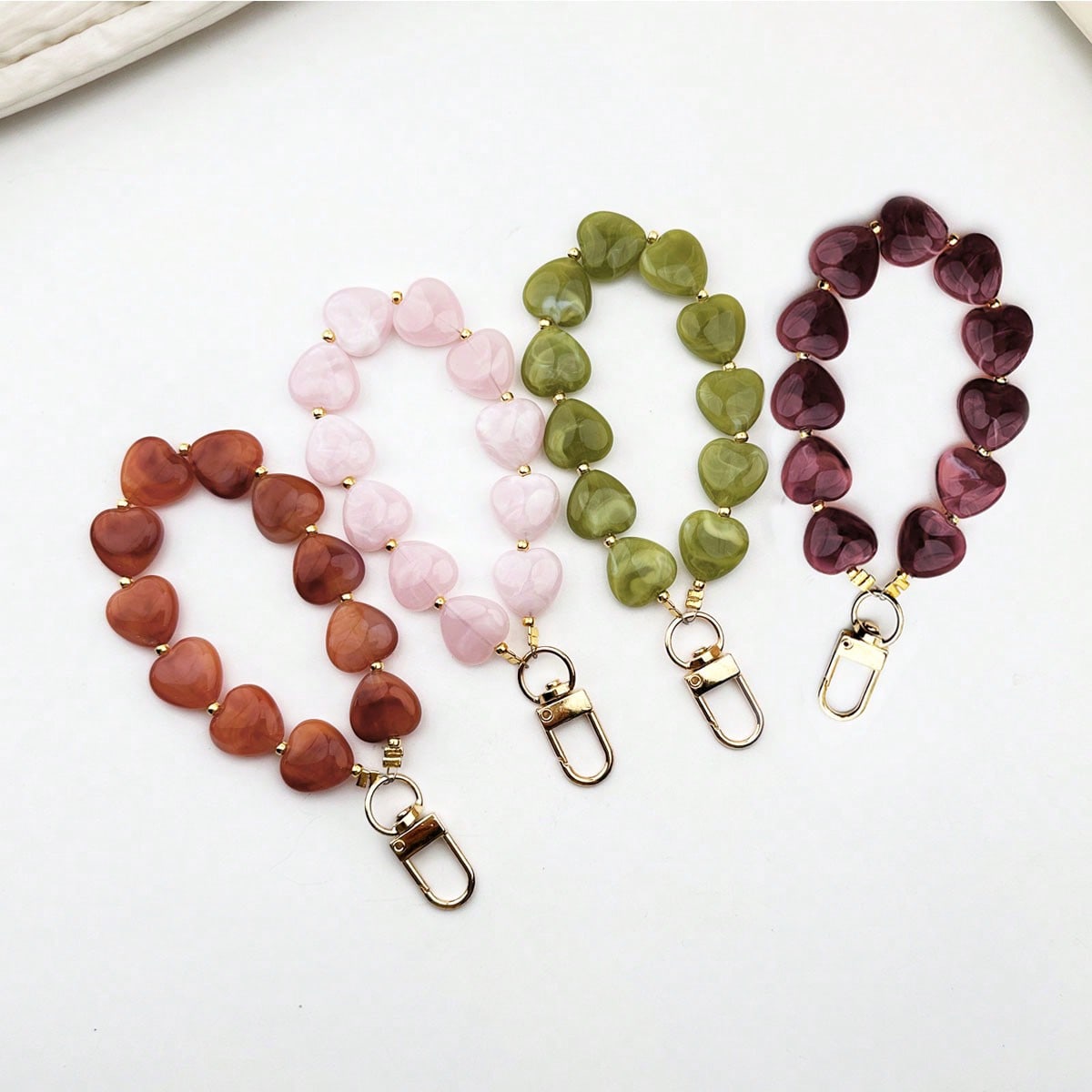 1pc Tie Dye Heart Beaded Keychain Pendant, Suitable For Decorating Various Keys And Car Keys, Small Gift For Family And Friends