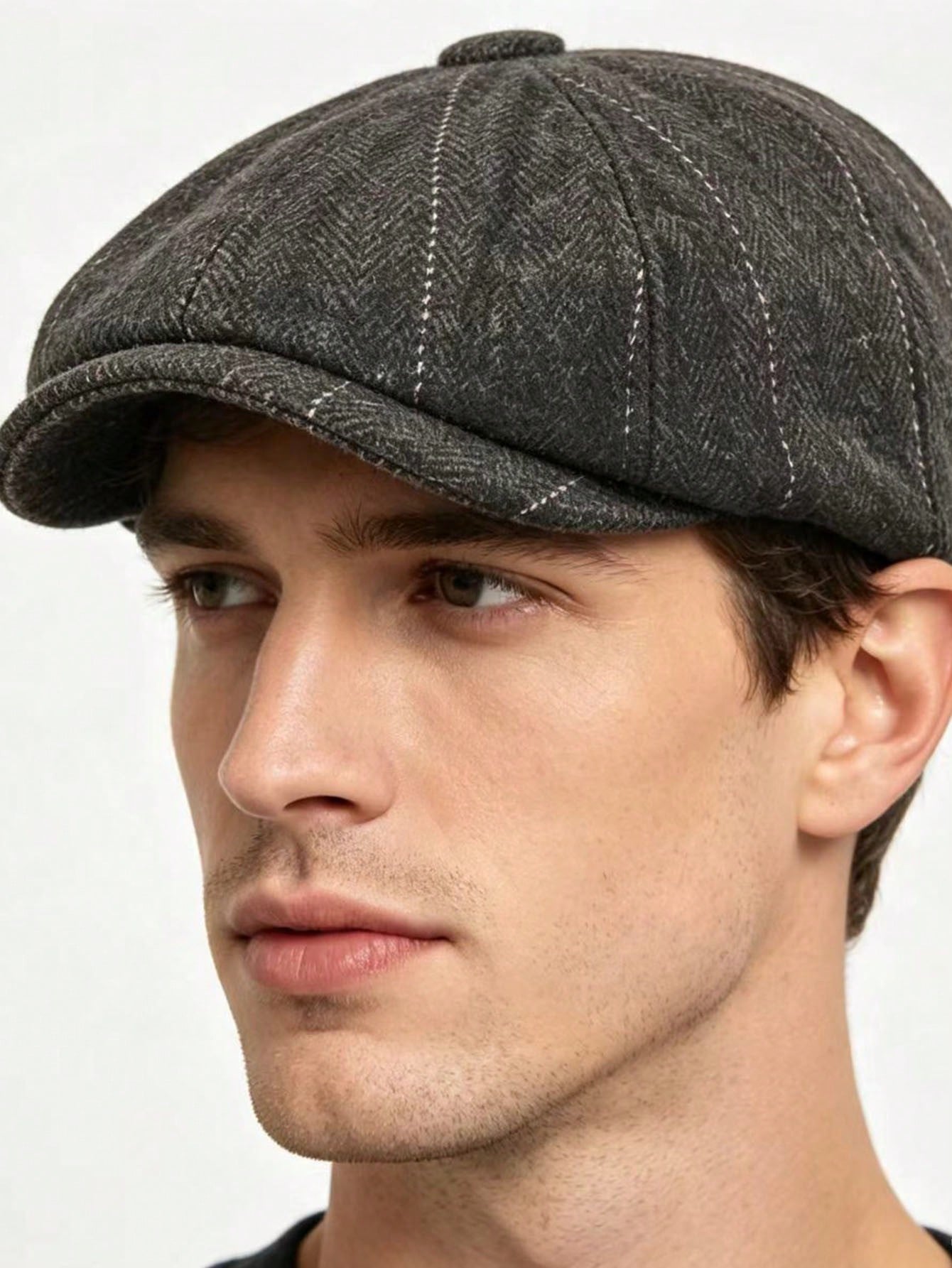 1pc Tweed Vintage Style Hat, Fashionable Autumn/Winter Accessory, Beret, Newsboy Cap, Octagonal Cap, Wool Blend Hat, Suitable For Daily Wear, Holiday Events, Vintage Style Looks