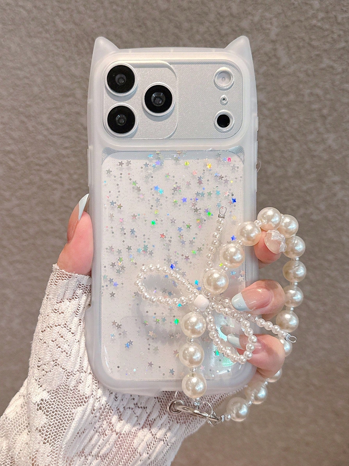 2025's Latest Cute Shiny Transparent Phone Case With Pearl Mobile Phone Lanyard, Minimalist Creative Soft Phone Case Compatible With IPhone 17 Pro Max/17 Pro/17/16 Pro Max/16/16 Pro/16 Plus/15/15 Pro
