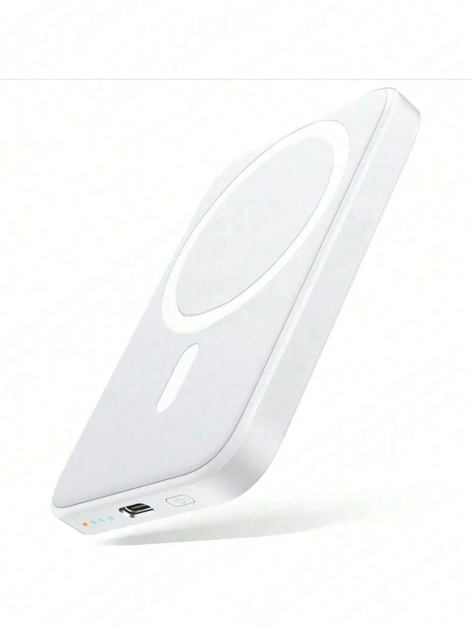 20W High-Speed Slim Magnetic Wireless Power Bank – 5000mAh Compact Battery Pack, USB‑C Dual I/O Functionality, Perfect For On‑The‑Go Charging, Coffee Runs & Emergency Use, Universal For All Phones