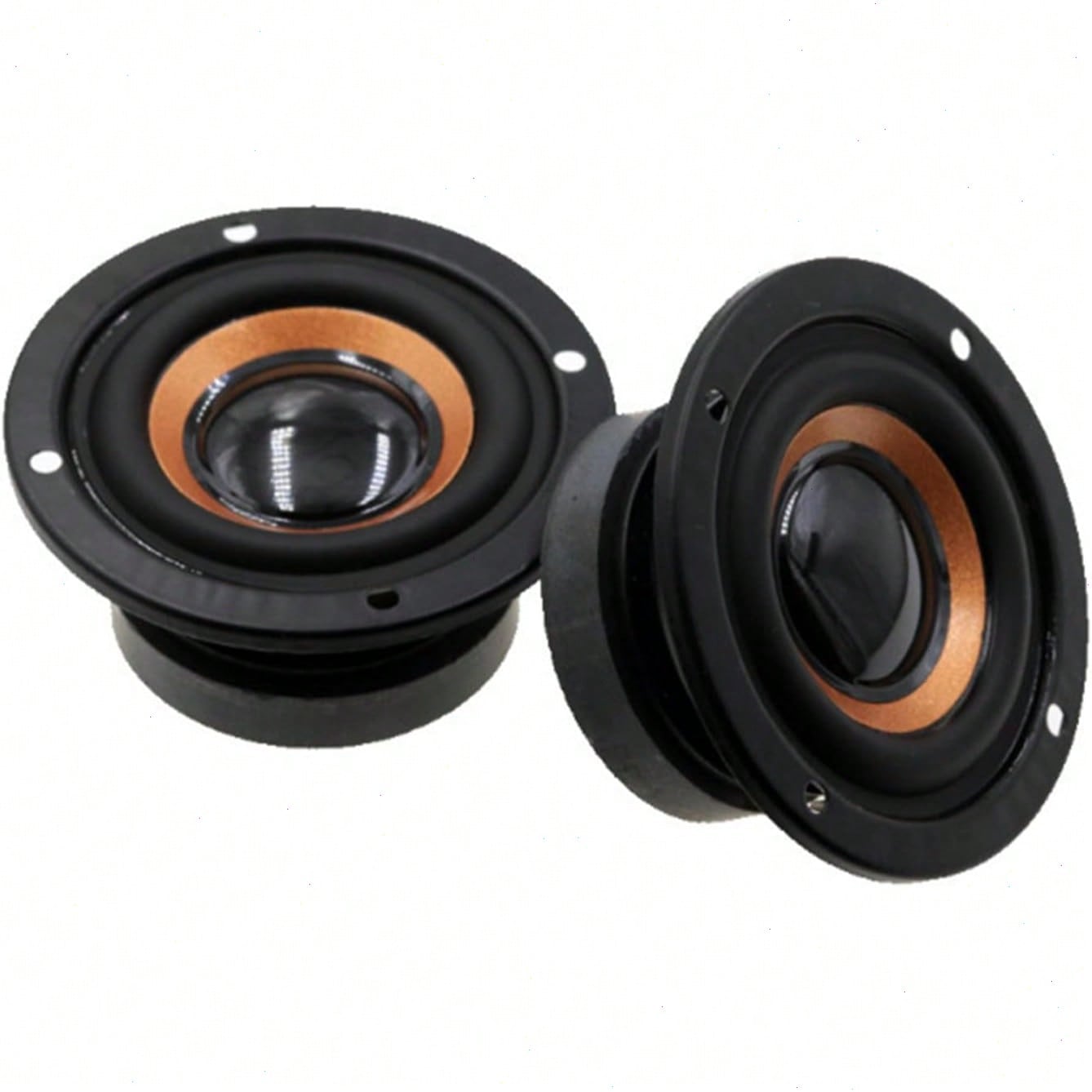 2pcs 2-Inch Magnetic Speaker Parts, Touch Panel Control Coaxial Connector, DIY Audio Speakers, Mini Speaker PU Leather Case, Black And Orange Stereo Audio Output