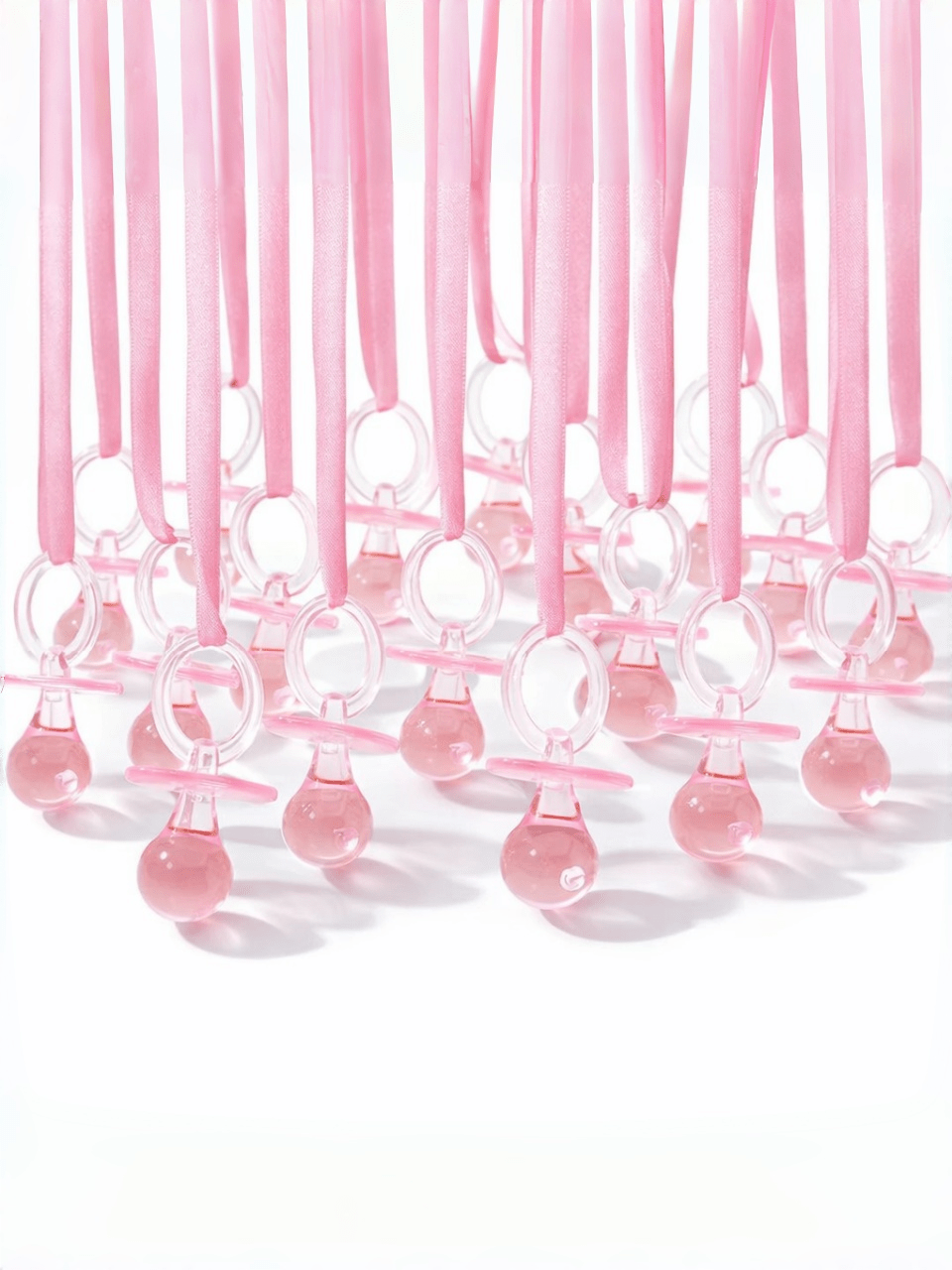 30pcs Large Plastic Pacifiers, Suitable For Baby Shower Party Decoration DIY, Gender Reveal Party Tabletop Decor/Scavenger Hunt Props (Pink, 2.75 Inches)