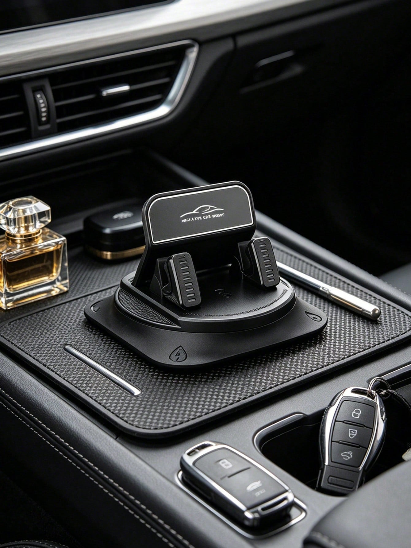 360° Rotatable Suction Cup Car Phone Holder, Universal Dashboard Navigation Mount, Non-Slip Silicone Adjustable Phone Stand, Waterproof Navigation Bracket, One-Hand Operation, Supports Horizontal And