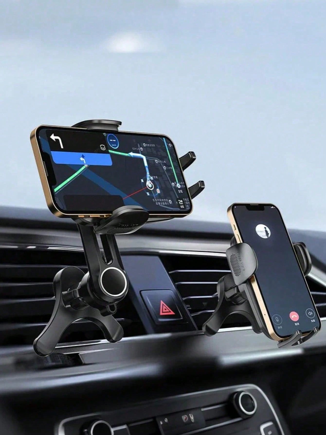 360° Rotatable Universal Car Phone Holder- Y-Shaped Adjustable Clip, Non-Blocking Air Circulation, Hands-Free Extension Phone Holder, Anti-Overheating, Suitable For All Smartphones