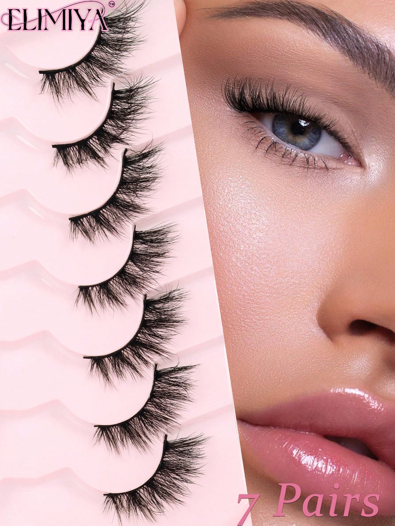 5 Pairs Natural Faux Mink Cat Eye Half Lashes For Daily Wear, Dates, Parties And Festivals Strip Lashes, Lashes, Eyelashes, Fake Lashes