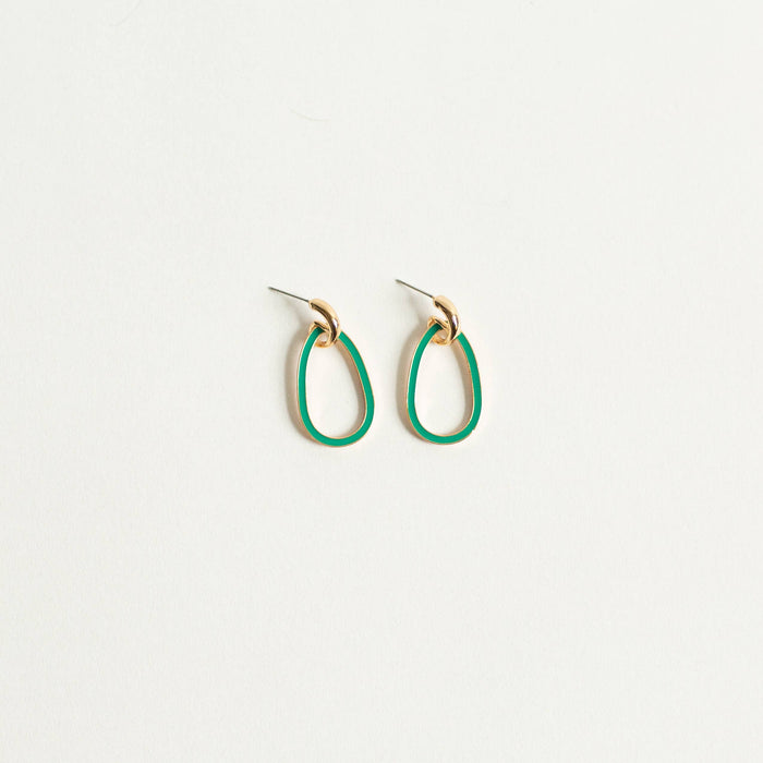 Ava Earring - Emerald. Hoop Style with Post