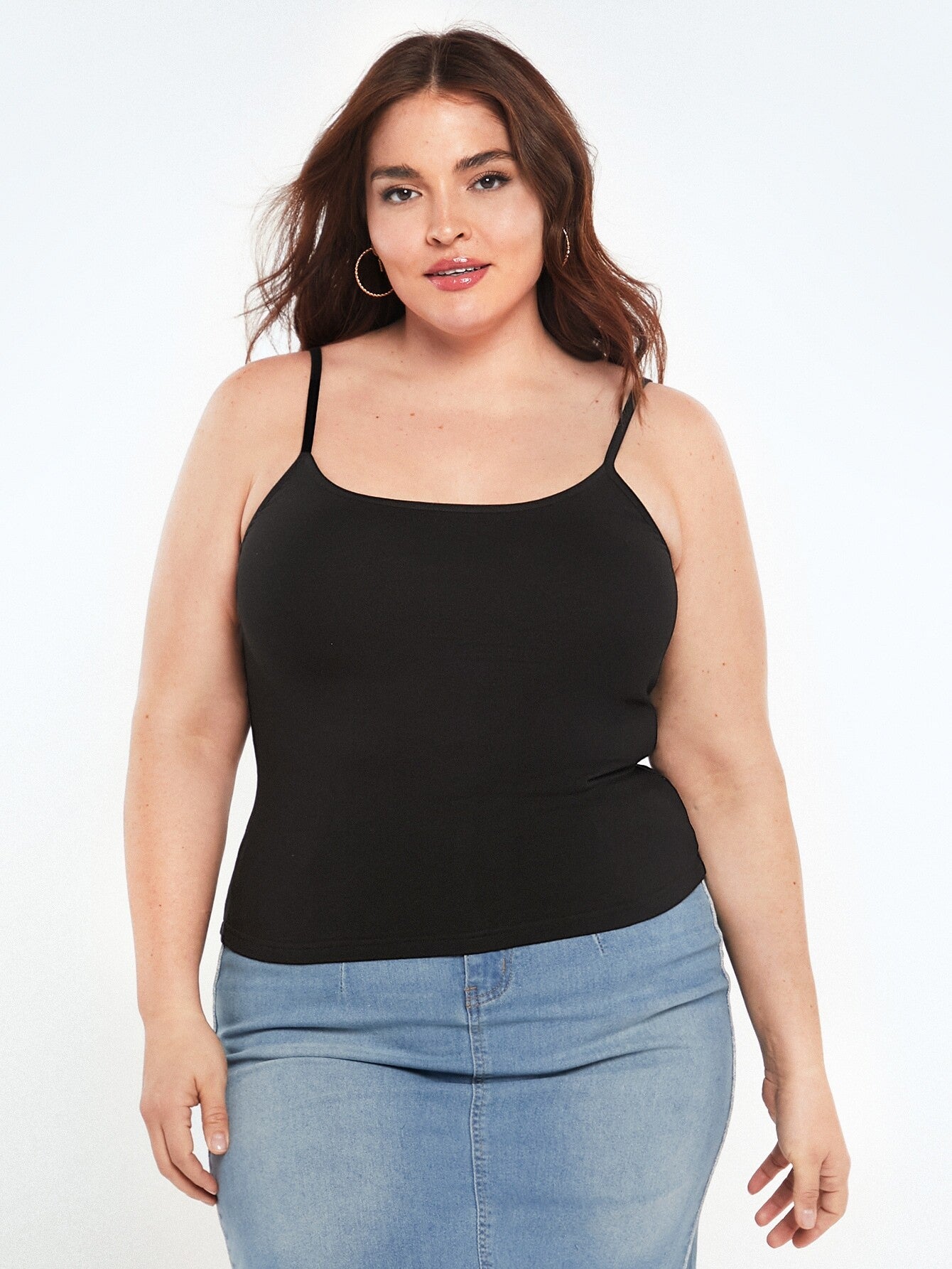 BASICS Plus Solid Round Neck Cami Top Summer