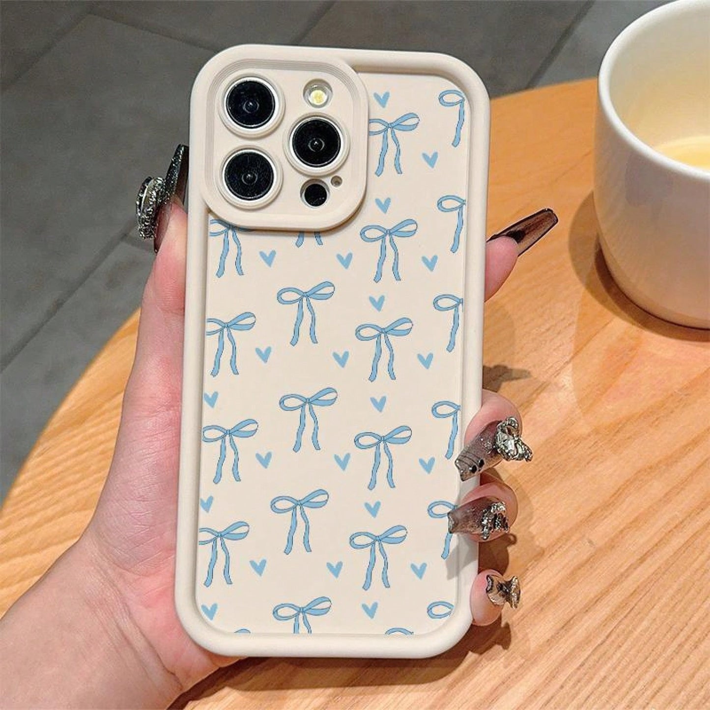 Bow Pattern Phone Case, Anti-Drop Cellphone Protective Case, Total Protective Shockproof Mobile Phone Cover Compatible With