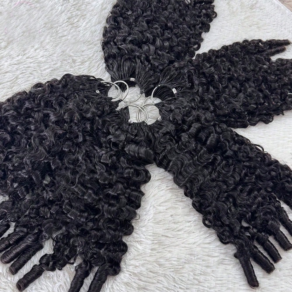 Burmese Curly Feather Crochet Human Hair Pre Separated Human Crochet Hair For Women 3c4a Curly Crochet Bundles Invisible Miracle Knots Pre Looped Extensions