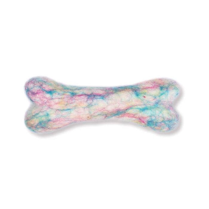 Eco Wool Dog Bones/Toys: Polka Dot & Tie-Dyed (Fair Trade): Tye-Dyed / Large
