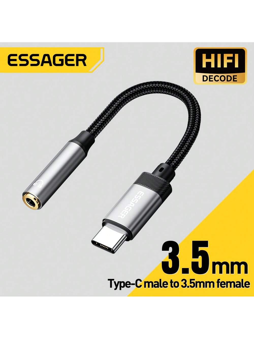ESSAGER Type C To 3.5MM Audio Cable Mobile Phone Earphone Converter Adapter