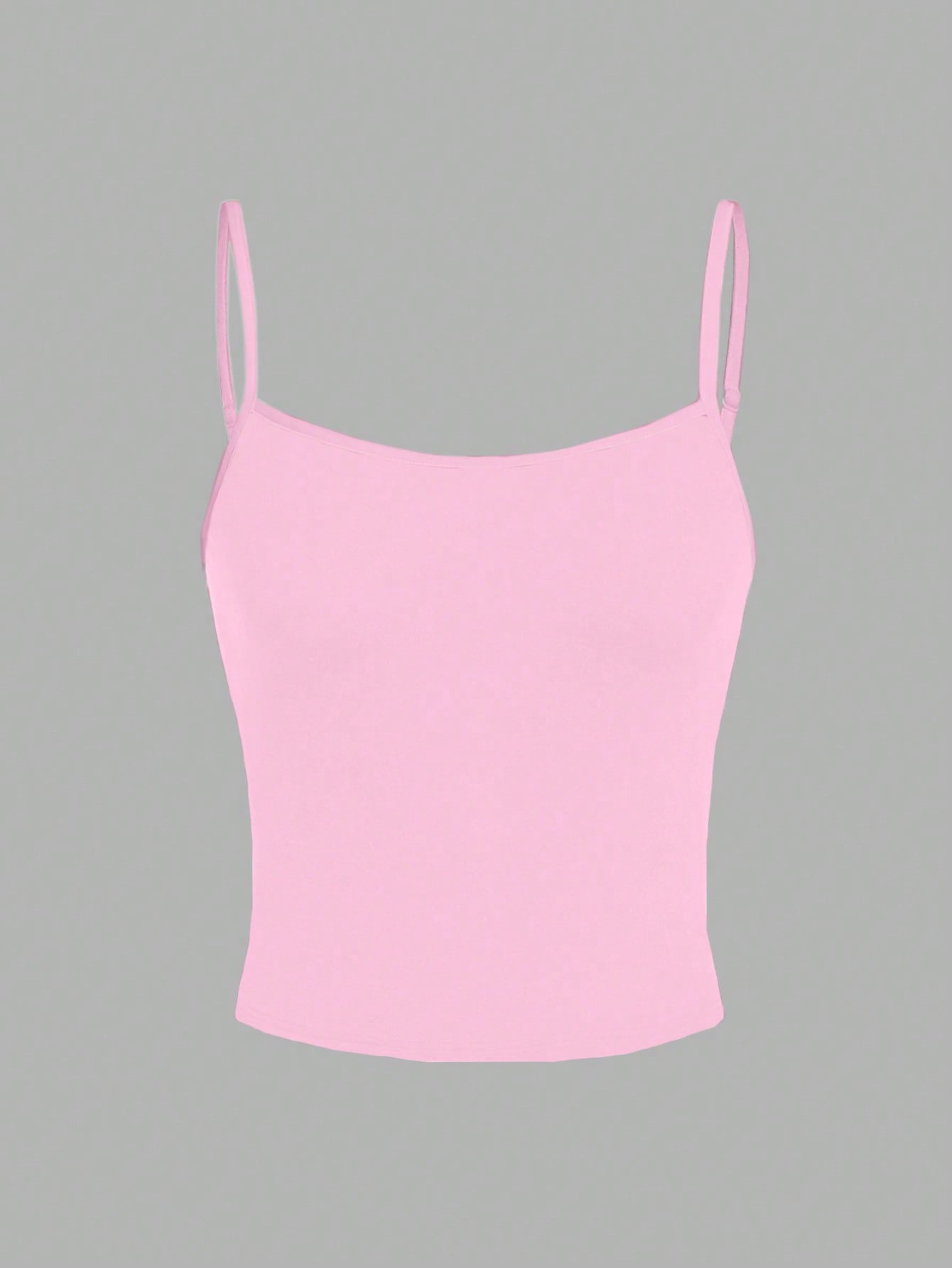 EZwear Casual Simple Light Pink Camisole Tank Top, Suitable For Slim Women In Summer Back To School