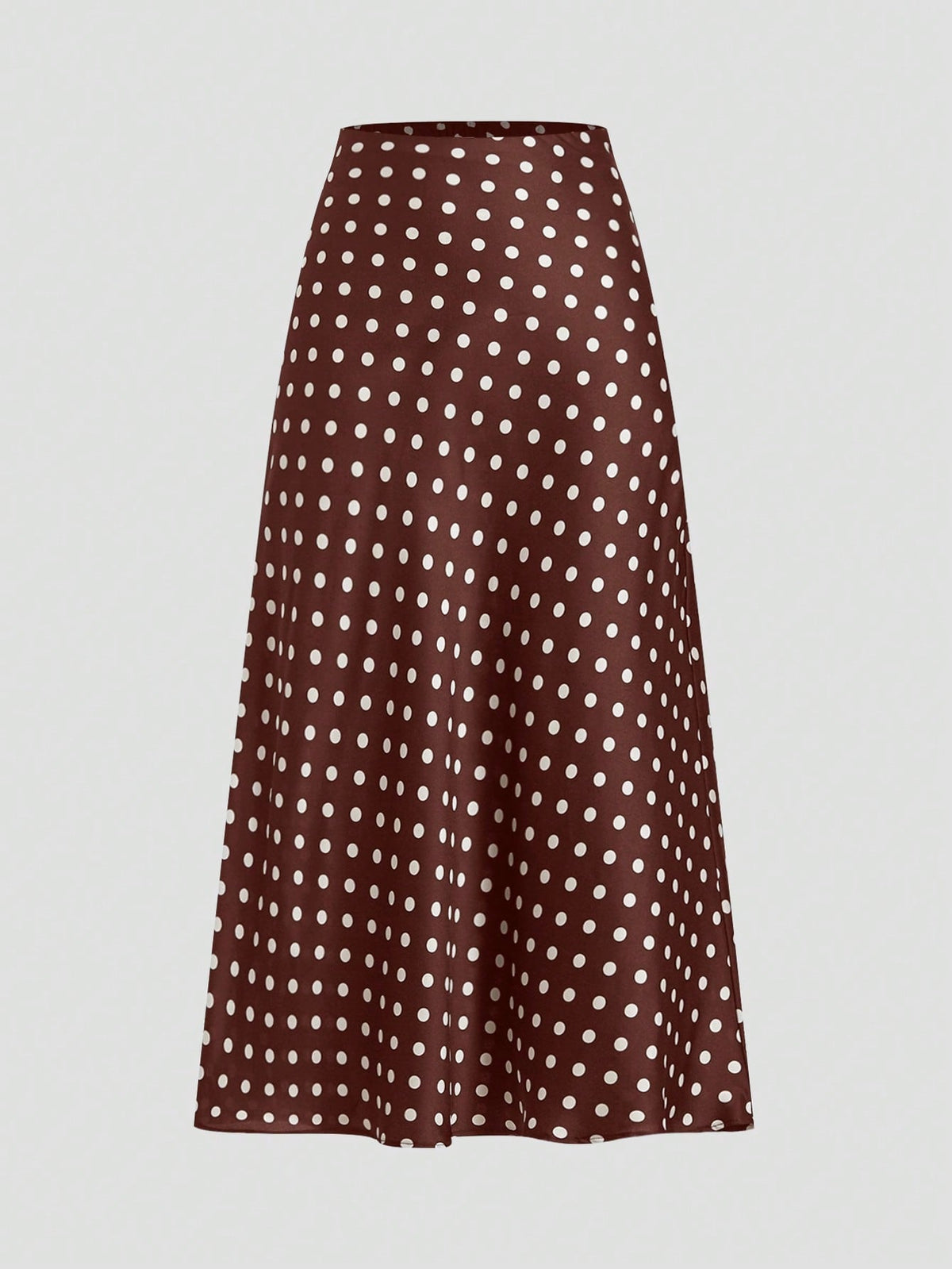 Firerie Summer Vacation Polka Dot Satin Long Skirt, Fashionable Vintage