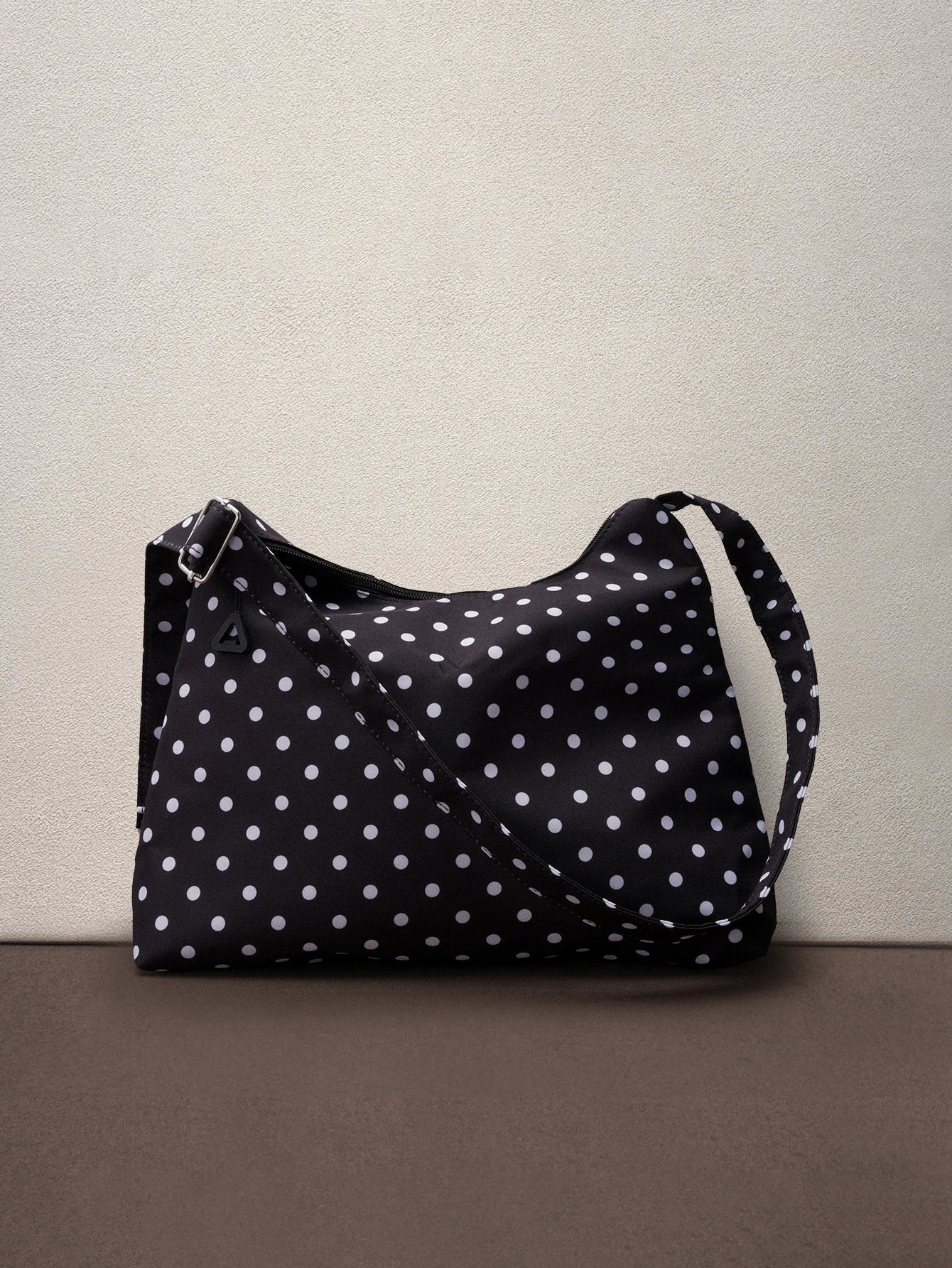 Hatastic Women's Shoulder Bag, Fashionable Polka Dot Crescent Shaped Fabric Bag, Polka Dot Music Fest Back To School