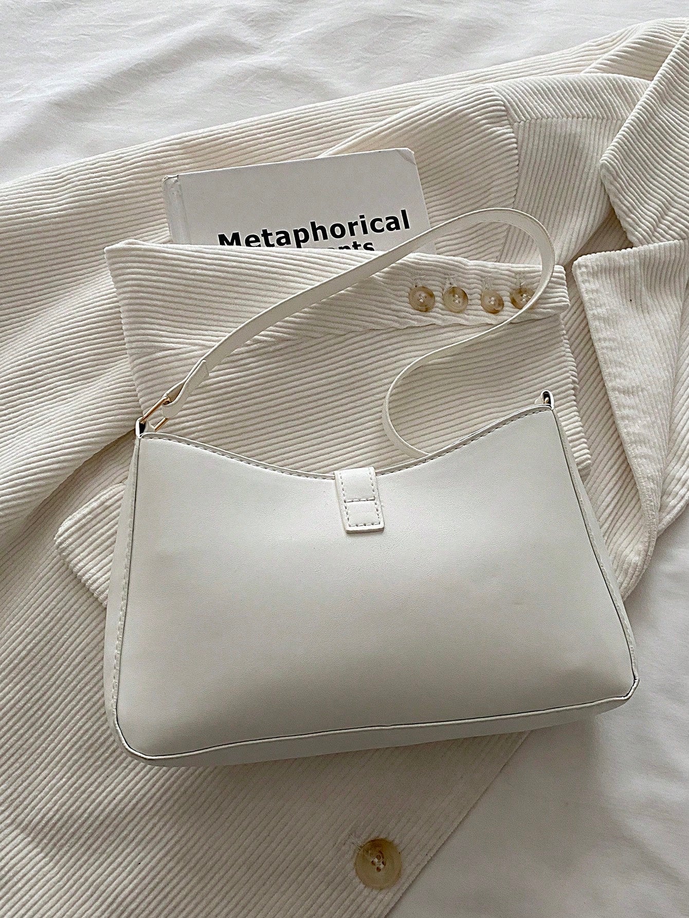Leather Underarm Bag, Fashion Women's Handbag, Solid Color Shoulder Bag, Minimalist Classic Women's Messenger Bag