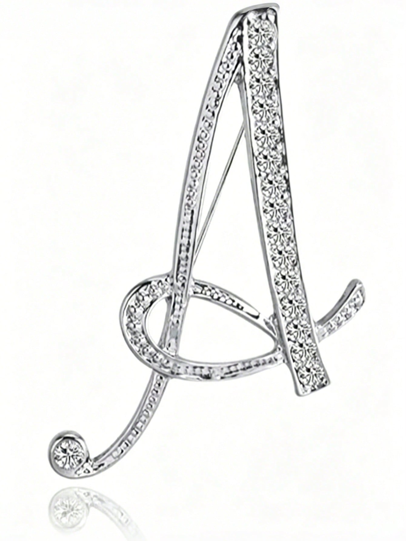Minimalist 26 Letter Crystal Brooch, Geometric Versatile Lapel Pin For Women Clothing & Bag Accessories