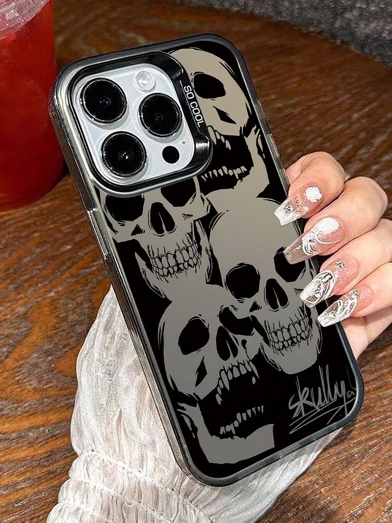 Minimalist Skull Fashion Phone Cases 1pc Minimalist Skull Colorful Silver IMD 2-In-1 Anti-Drop Painting Phone Case Compatible With IPhone 17 Pro Max, 16/15 Pro Max/14/13/11, Compatible With 13C/12C, H
