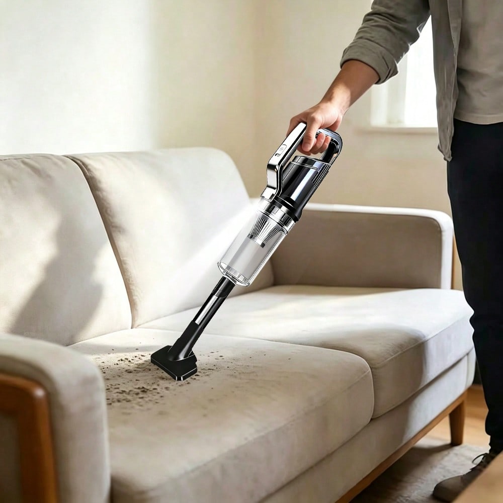 OUDEMU/Car Vacuum Cleaner, Powerful Suction, High Power, Suitable For Dust, Debris, Pet Hair, Snack Crumbs, Etc., For Car/Home/Office. Cordless Design LED Light- Portable- Mini And Compact- Crevice
