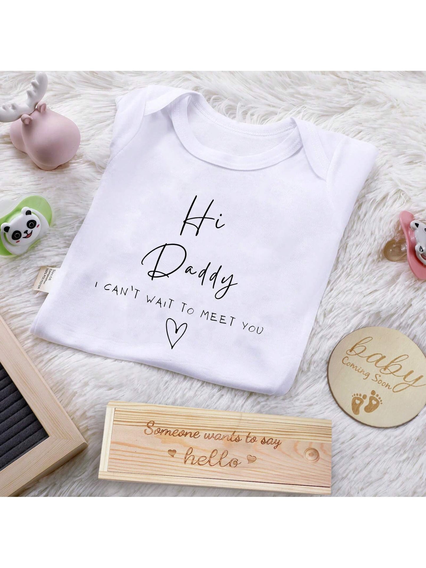 Surprise Pregnancy Announcements For Dad Pregnancy Test Keepsake Box Wooden Baby Announcement Baby Bodysuit Pregnancy Reveal Baby Gift Sets