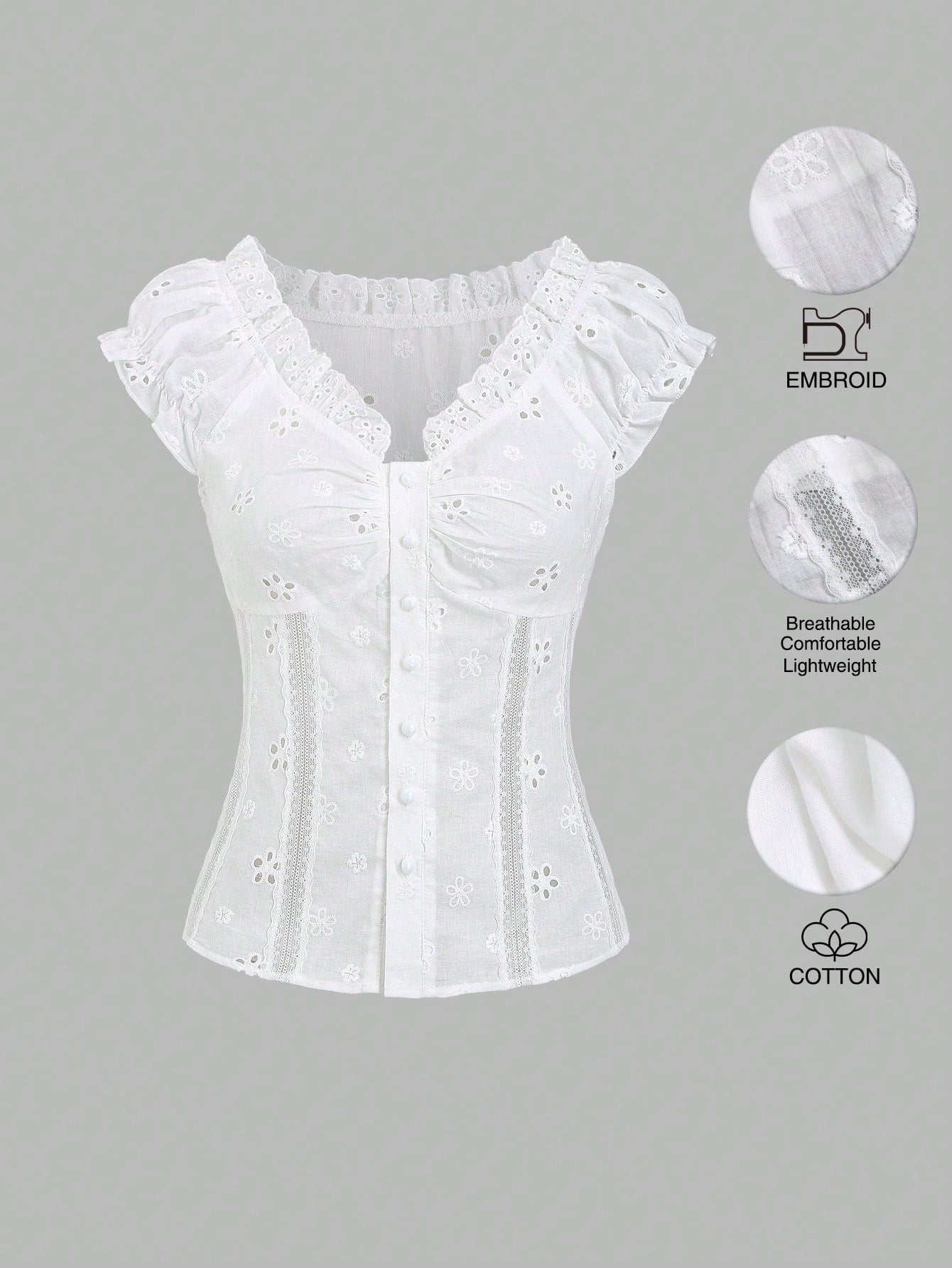 Sweetra Women's 2000s Style Elegant Going Out Tops, Sweet Fitted Ruffle Hem Design, Ladies Blouse