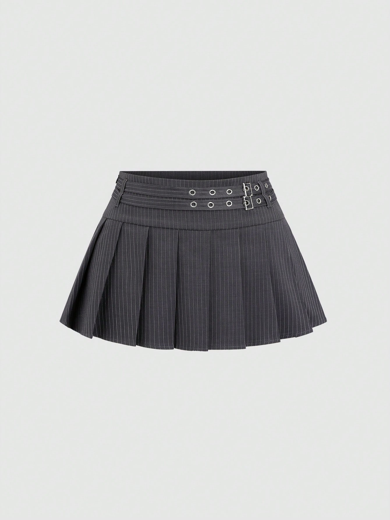 Sweetra Women's New Elegant Vintage Sexy Style Dual Waist Belt Pleated A-Line Super Skirt, Slimming