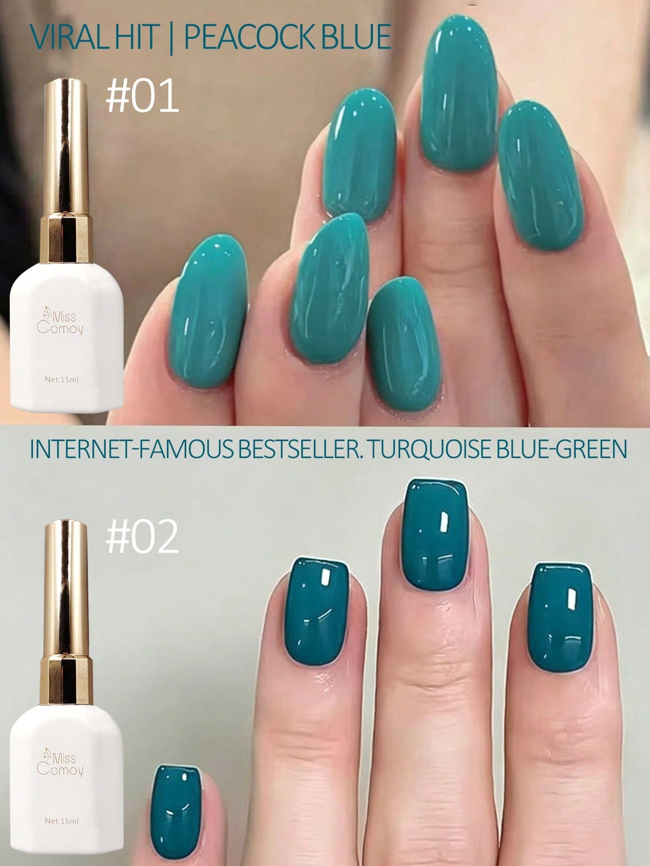 Turquoise Blue-Green Nail Polish Gel 2026 New Peacock Blue Professional Nail Salon Gel