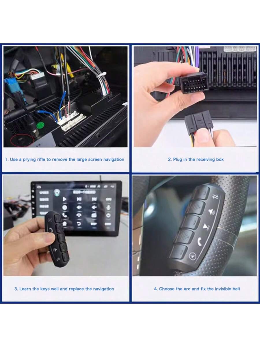 Universal Car Multifunction Steering Wheel Control Button, 2 DIN Android Radio Player Backlight Auto 10-Key Button Remote Controller, DVD GPS Multimedia Navigation Steering Remote Car Steering Wheel