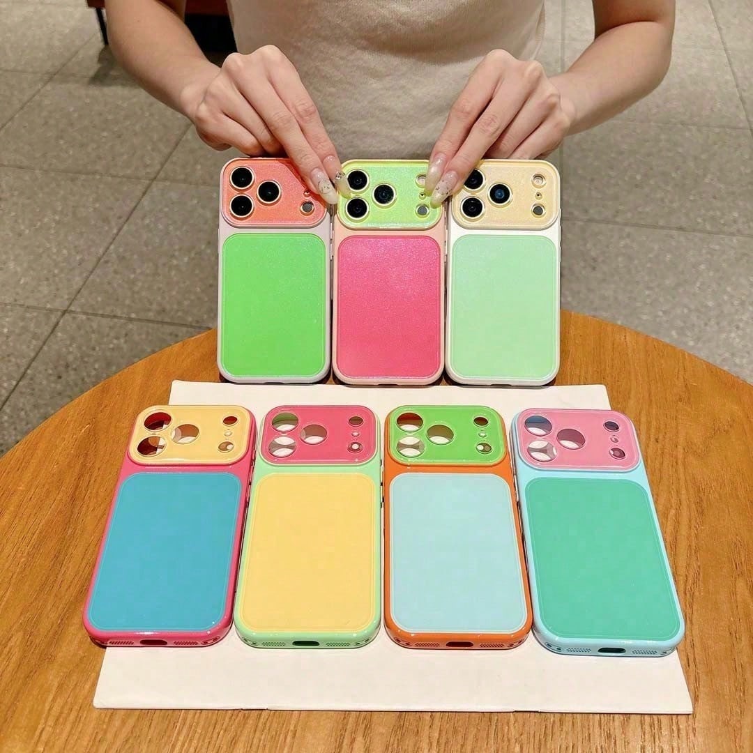 Vibrant Tri-Color Block High-End Phone Case For IPhone 17-14 Pro Max, Business Luxury Anti-Fingerprint Anti-Drop Shockproof Back Cover
