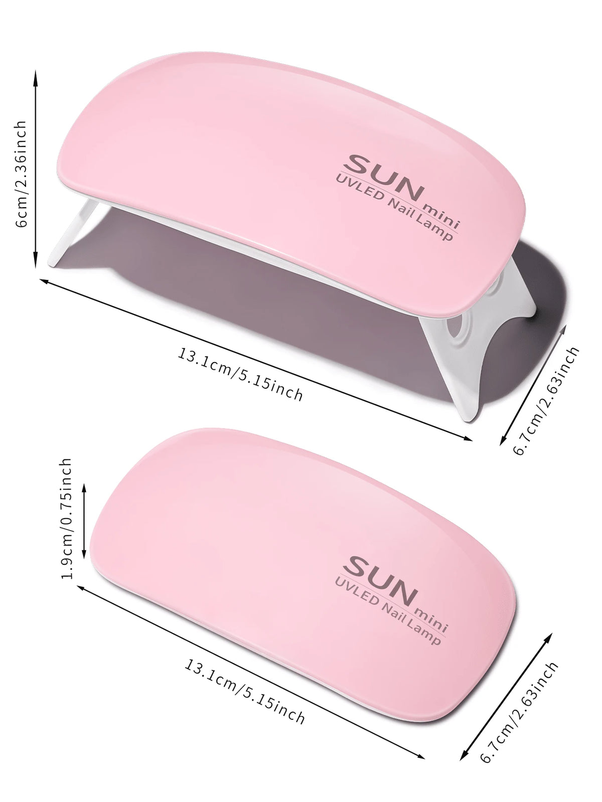 XEIJAYI 6pcs Pink Mini Nail Lamp, UV/LED Nail Dryer, Portable Micro USB Powered Gel Nail Curing Light For Home Use