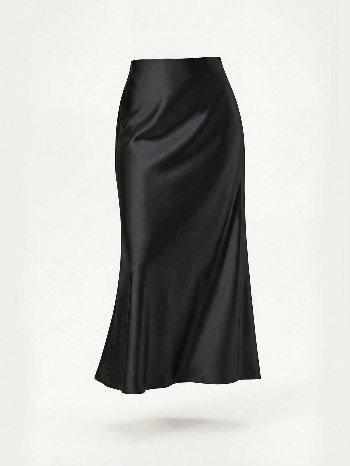 YROOE Women's Fashion All-Season Satin Elastic Waist Maxi Skirt Spring Black, Aesthetic