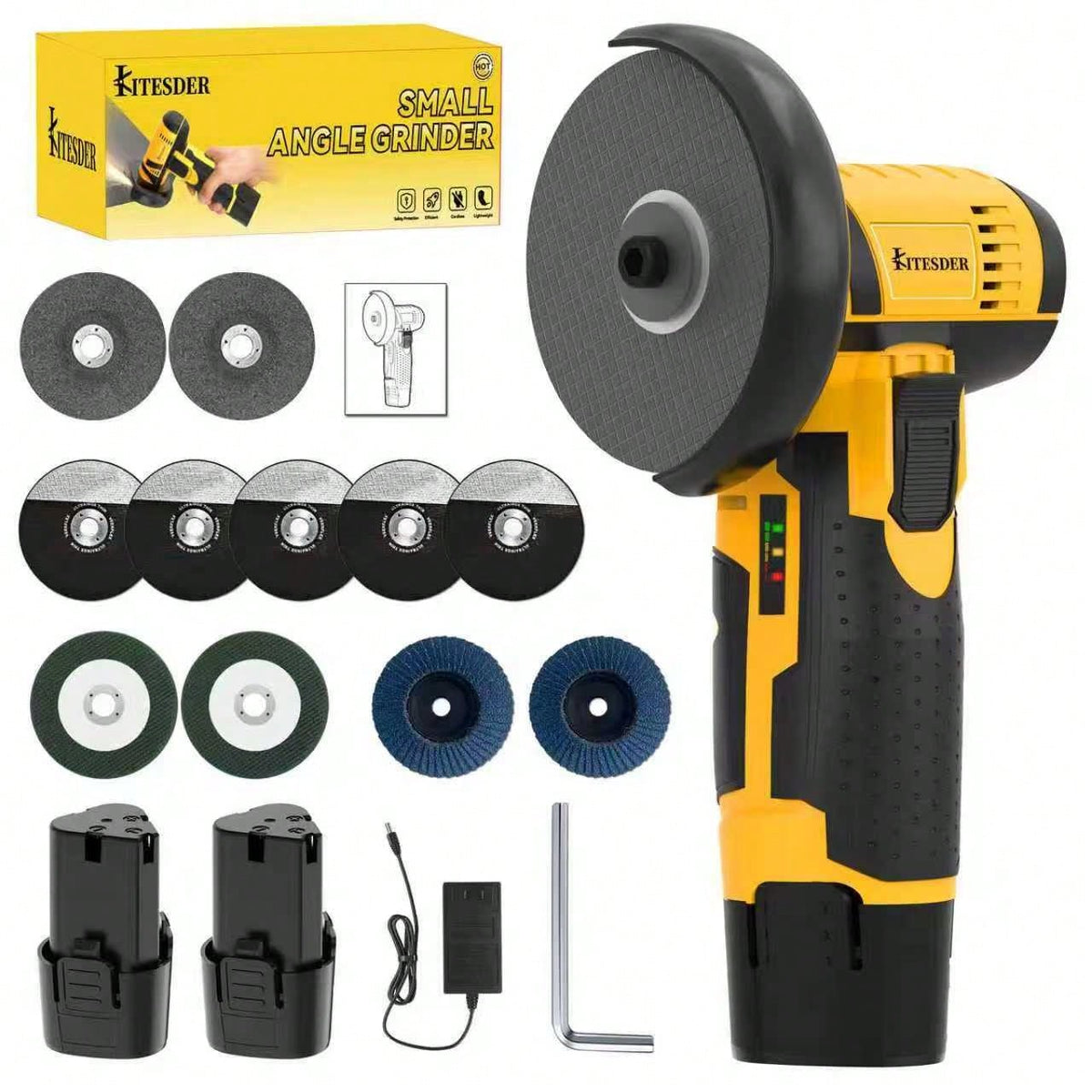 ZAWRT 21V Cordless Impact Wrench, Wireless Drill Kit, Brushless Electric Impact Gun Drill, Equipped With 2pcs Batteries, Toolbox, Charger, 6 Sockets And Complete Accessories, For Cars, Heavy Duty DIY