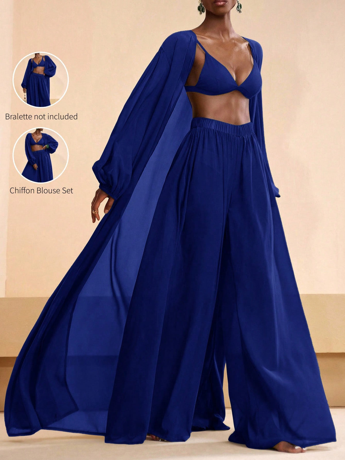 Zivah 2026 Vacation Casual Beach Elegant Shirt And Wide Leg Pants Coverup Set Summer