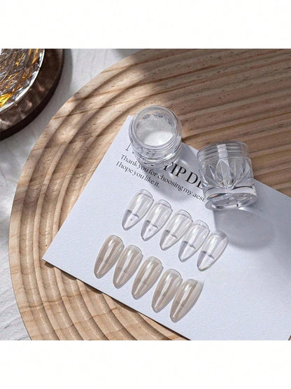 0.5g/Box Glazed Donut Pearlescent Chrome Powder 1PC Chrome Nail Powder Ice Transparent Aurora Chrome Nail Powder, High-Gloss Pearlescent Iridescent Glitter Powder Metallic Pigment
