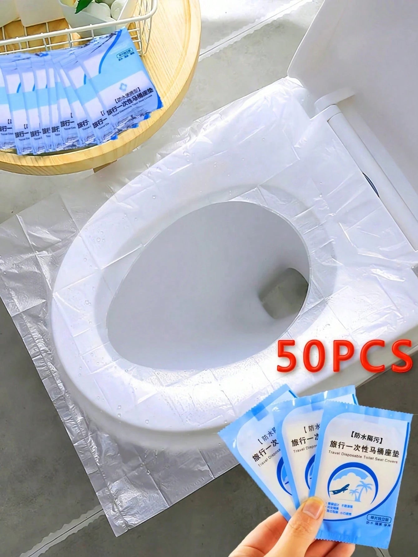 1/10/50pcs Disposable Travel Toilet Seat Cover Portable Travel Business Toilet Mat Waterproof Portable Toilet Paper Mat Travel Essential/Holiday Essentials/Bathroom/Travel Essentials/Camping/Travel/T
