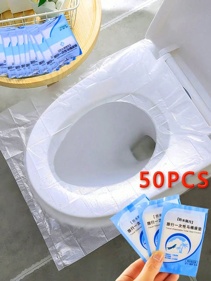 1/10/50pcs Disposable Travel Toilet Seat Cover Portable Travel Business Toilet Mat Waterproof Portable Toilet Paper Mat Travel Essential/Holiday Essentials/Bathroom/Travel Essentials/Camping/Travel/T
