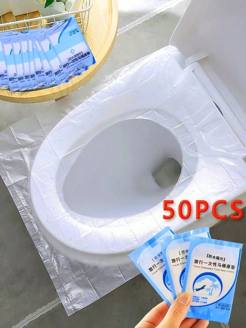 1/10/50pcs Disposable Travel Toilet Seat Cover Portable Travel Business Toilet Mat Waterproof Portable Toilet Paper Mat Travel Essential/Holiday Essentials/Bathroom/Travel Essentials/Camping/Travel/T