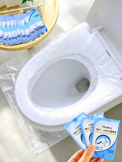 1/10/50pcs Disposable Travel Toilet Seat Cover Portable Travel Business Toilet Mat Waterproof Portable Toilet Paper Mat Travel Essential/Holiday Essentials/Bathroom/Travel Essentials/Camping/Travel/T