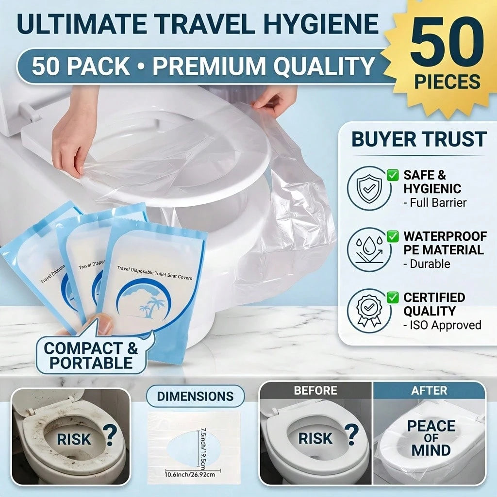 1/10/50pcs Disposable Travel Toilet Seat Cover Portable Travel Business Toilet Mat Waterproof Portable Toilet Paper Mat Travel Essential/Holiday Essentials/Bathroom/Travel Essentials/Camping/Travel/T