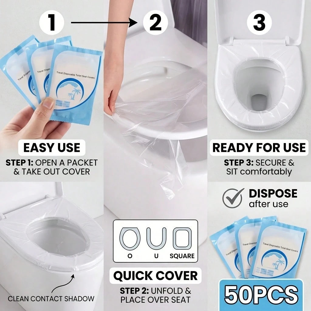 1/10/50pcs Disposable Travel Toilet Seat Cover Portable Travel Business Toilet Mat Waterproof Portable Toilet Paper Mat Travel Essential/Holiday Essentials/Bathroom/Travel Essentials/Camping/Travel/T