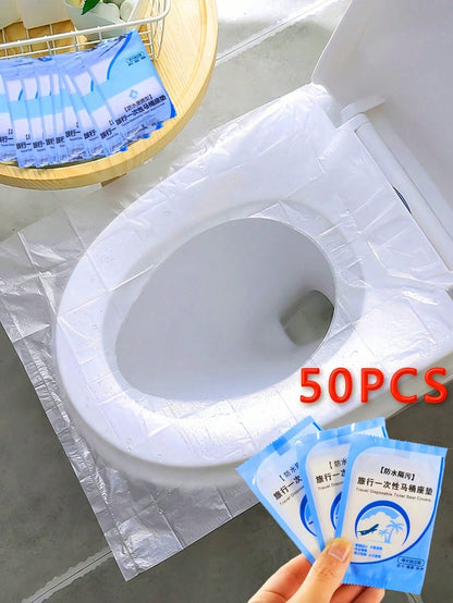 1/10/50pcs Disposable Travel Toilet Seat Cover Portable Travel Business Toilet Mat Waterproof Portable Toilet Paper Mat Travel Essential/Holiday Essentials/Bathroom/Travel Essentials/Camping/Travel/T