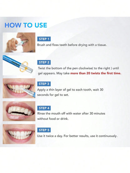 1/2/3/4pcs/Box Teeth Whitening Pen Teeth Whitening Gel Travel Kit, Removes Coffee/Tea Stains, Personal Oral Care, Gift For Women, Girls, Parents